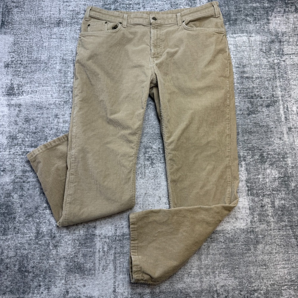 Bills Khakis Corduroy Pants Mens 40x34 Beige (38x31) Straight 5 Pocket Jean USA